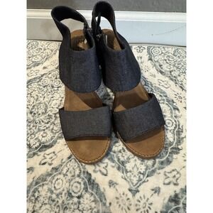 Toms Majorca Cutout Sandals Size 10 Woven Melange Textile